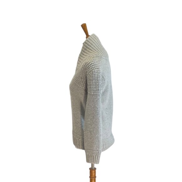 Mantaray Wool Fisherman’s Sweater Cream Size S Coastal Preppy Minimalist Cozy - Picture 12 of 15